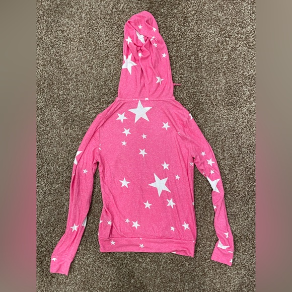 Victoria’s Secret Pink bright pink full zip with star print jacket/sweatshirt - Picture 2 of 5